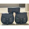 Black Leather Motorcycle Saddle Bag 3 Side Panniers Luggage Saddlebags Tool Bags
