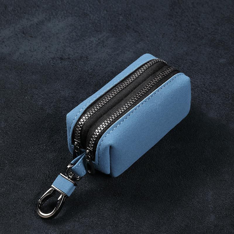 Leather Key Wallet With Chain Compact Organizer For Daily Use