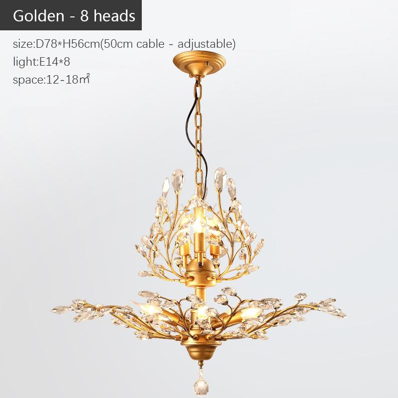 Candle Crystal Chandelier Vintage Candle Led Pendant Light Room Decor Ceiling Hanging Light for Living Room