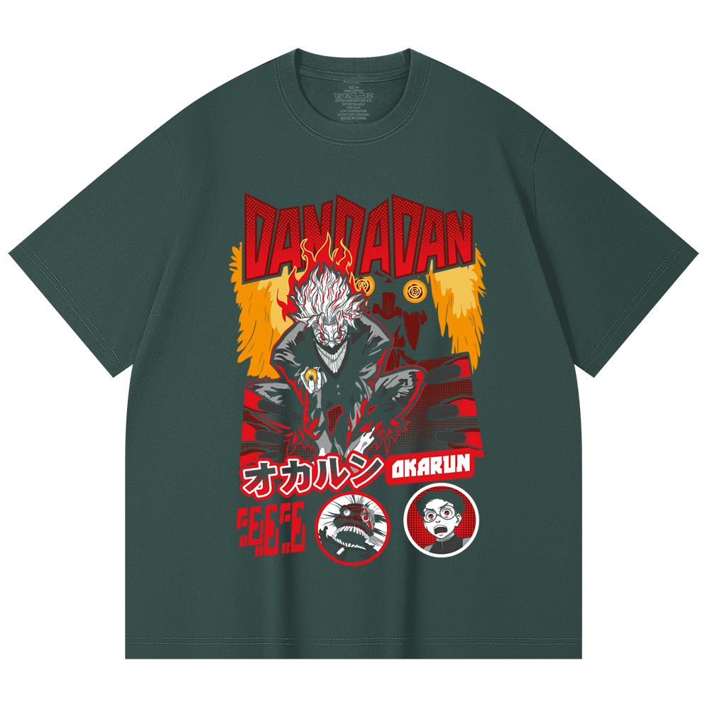 230 Gsm 100% Cotton Dandadan V26 Okarun Turbo Print Unisex Heavy Cotton T Shirt