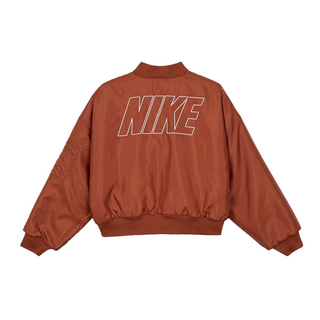 Nike Однотонная повседневная куртка из искусственного меха с воротником-стойкой, женские куртки красного цвета FB8693-832