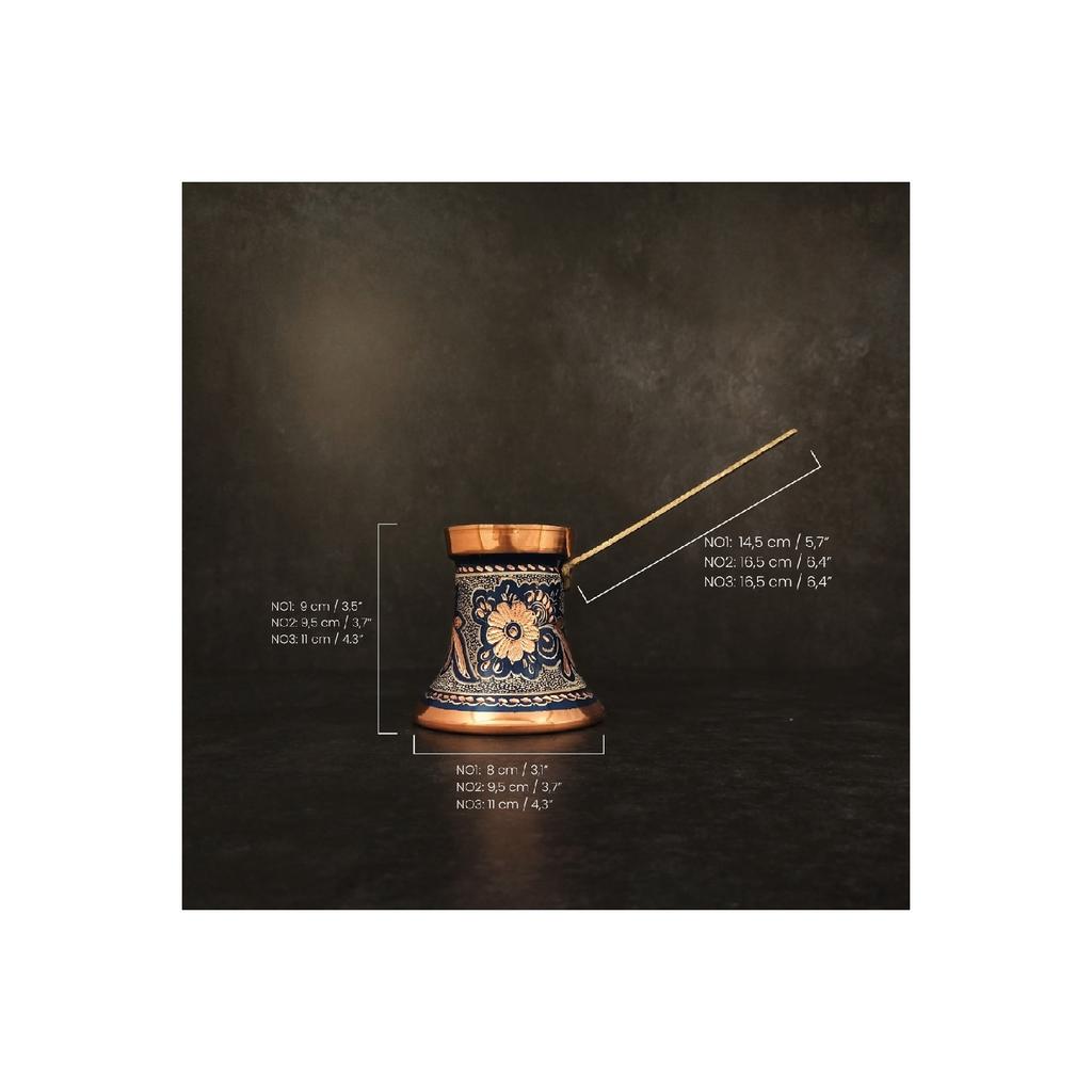 Вышитый вручную луженый толстый медный кофейник ручной работы