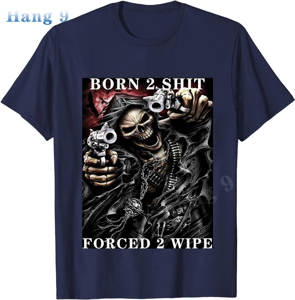 Мода Аниме Череп Рожденный Чтобы Шитать Принудительный 2 Wipe Print O-Neck Футболка Ретро Хип-Хоп Одежда Оверсайз Унисекс Повседневная Футболка