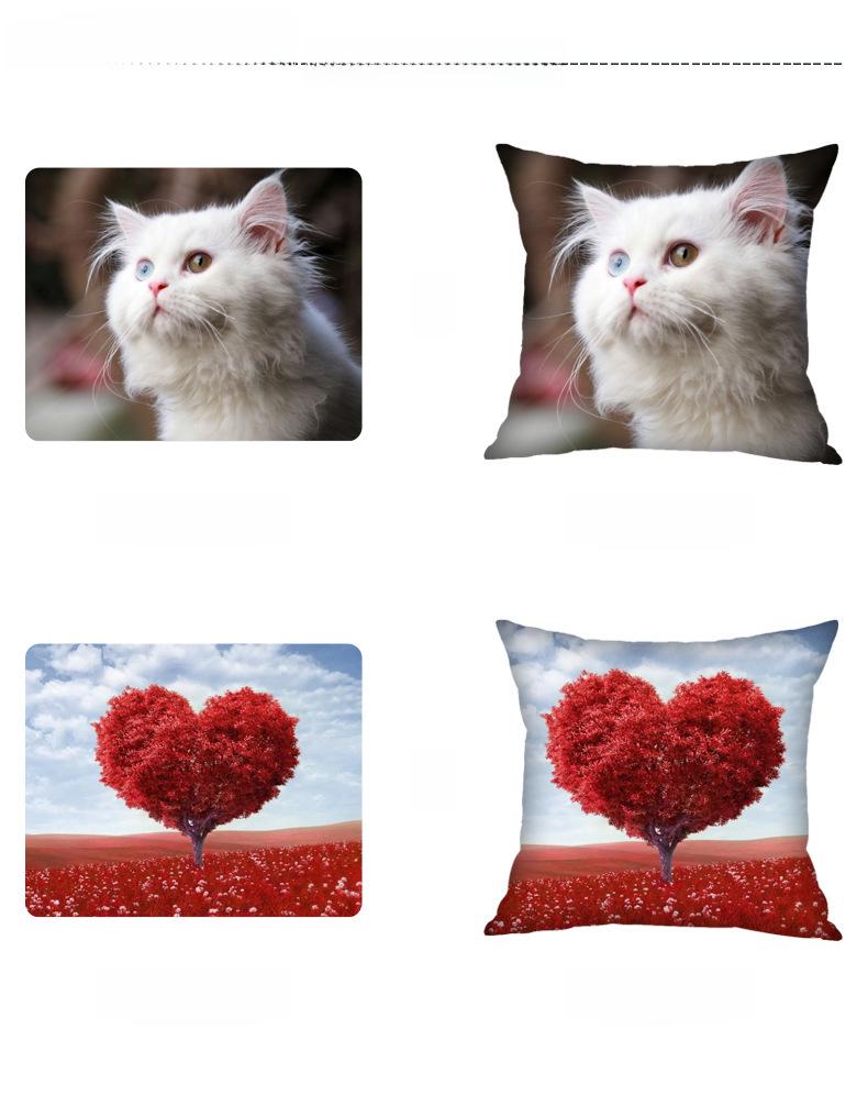 Чехол на подушку с изображением морской жизни: Наволочка с рисунком черепахи, морского конька, кита и осьминога.