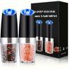 Gravity-Driven Electric Salt and Pepper Mill, Battery-Operated LED Light, One-Handed Automatic Operation, Adjustable Coarse Mill, Grinder