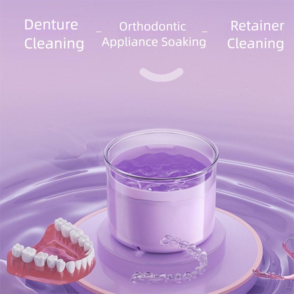 Portable Denture Soaking Cleaning Box Universal Cleaning Tooth Storage Case  Oral Care