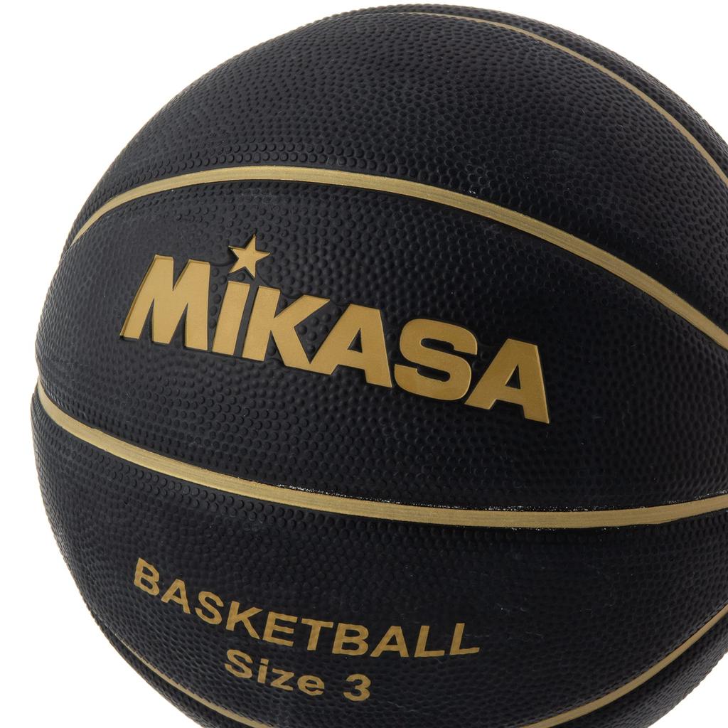 MIKASA Size 3 Juniors and Basketball, (for Kids), Rubber, Black/Gold, B3JMR-BKGL