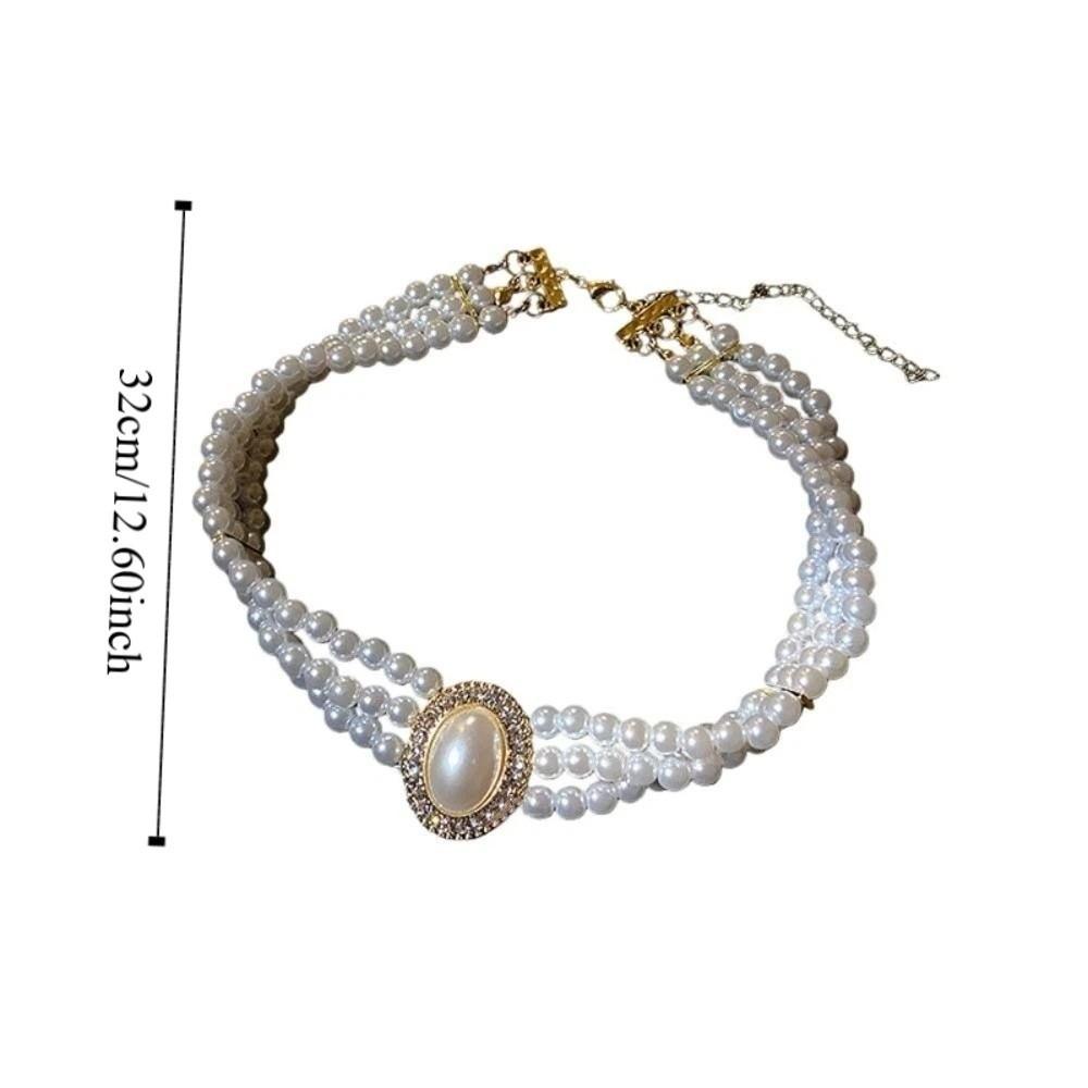 Multi-layer Pearl Pendant Jewelry Accessories Pearl Choker Fashion Retro Pearl Necklace Women