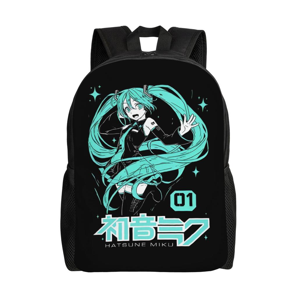 Рюкзаки Hatsune Anime Miku для мужчин и женщин, студенческие, в колледж, школу, вмещает 15-дюймовый ноутбук, сумки виртуальной певицы