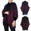 Stripe Knitted Shawl Bohemian Wraps Scarf Coat Luxury Cloak Scarves  For Women
