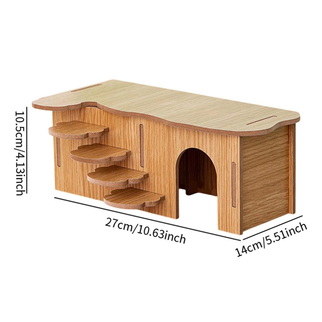 Домик для хомяка, укрытия, лестница для лазания, среда обитания мелких животных, игровой домик из натурального дерева, жевательная игрушка для карликового хомяка