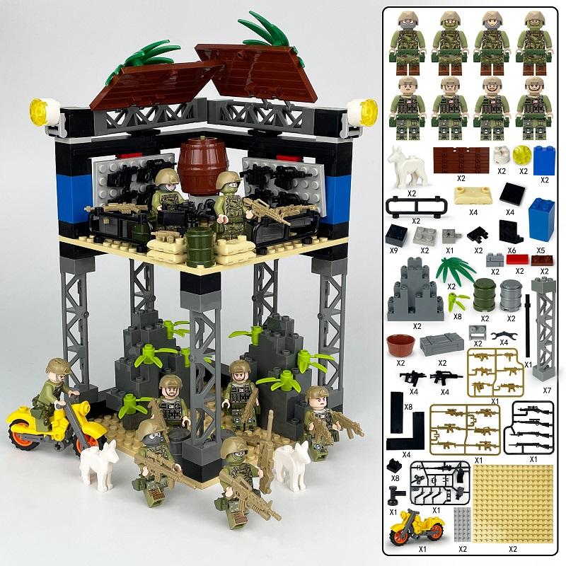 Военное оружие SWAT Спецназ Наблюдательная вышка Разведывательные Минифигурки Аксессуары Строительные блоки Кирпичные игрушки