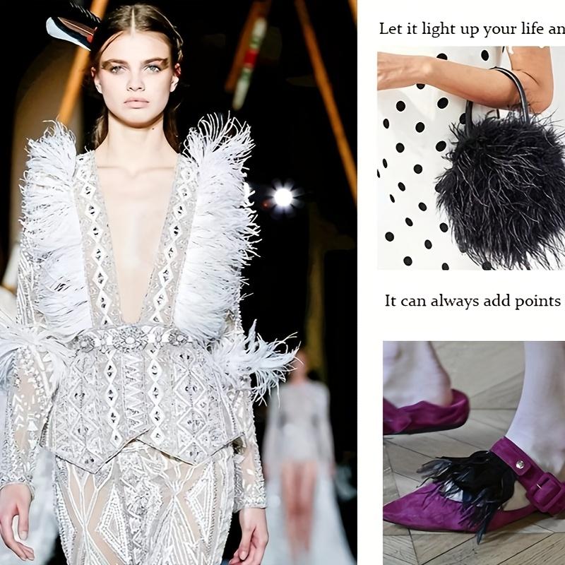 1M Отделка из страусиных перьев Высокое качество 8-10см Бахрома из перьев Лента для шитья платьев, одежды, украшений своими руками