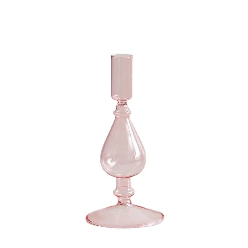 Декоративные подсвечники, цветная стеклянная ваза для цветов, украшение для дома, свадебное украшение, центральные подсвечники, подарок