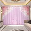 2Panel Peach Blossom Landscape Painting Curtain Chinese Curtain for Girls Bedroom Luxury Living Room Floor-to-ceiling Window
