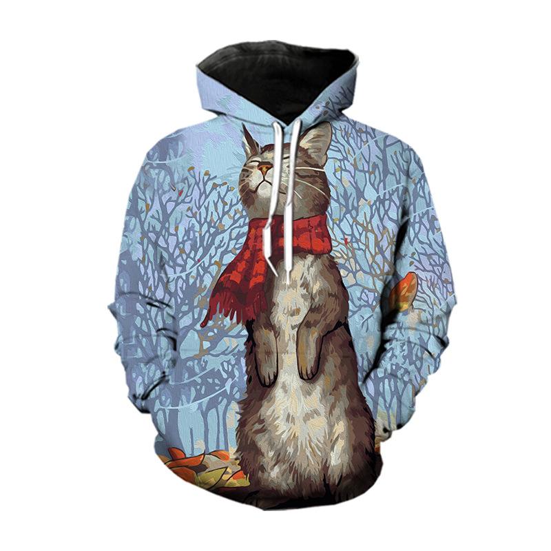 Европейская и американская популярная рождественская толстовка со снеговиком, мужская толстовка с капюшоном, весна-осень 2023 года, толстовка с капюшоном с 3D-печатью