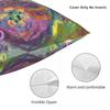 Pink Spring Zinnias Pillowcase Polyester Linen Velvet Printed Zip Decor Throw Pillow Case Bed Cushion Cover 45X45