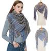 Fine Plaid Women Fashion Yarn Polyester Keep Warm Shawl Circle Square Scarf