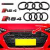 B Sport RS4 2016-2020 4Ring Car Logo Hood Front Grill Emblem Rear Trunk Badge Sticker RS4 Emblem Decal Decoration Accessories