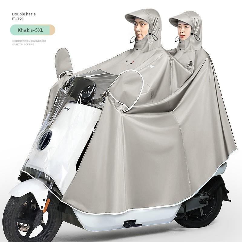 Women's Electric Battery Motorcycle Thickened Single Long Raincoat