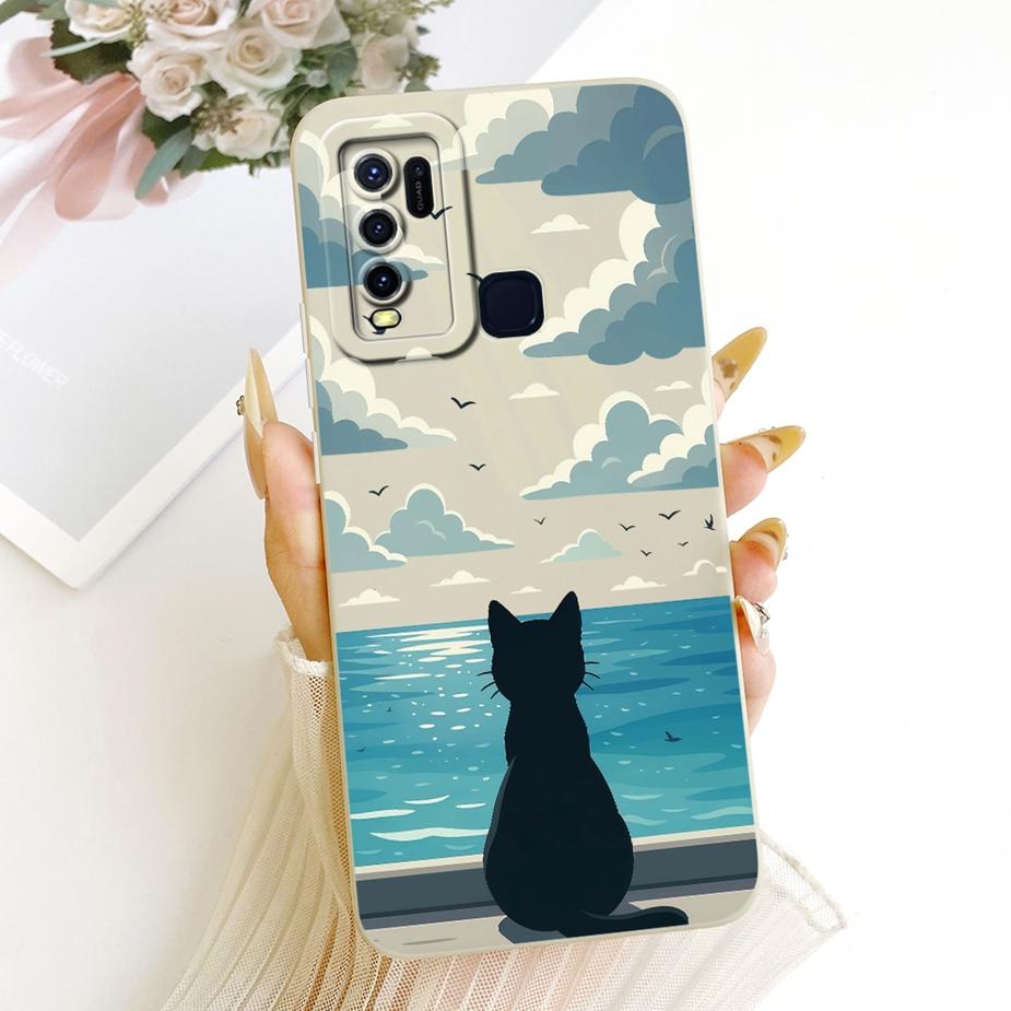 For Vivo Y30 Y50 Case 1935 1938 Cute Cat Duck Cartoon Cover Soft TPU Phone Cases For Vivo Y50 Y 30 VivoY30 VvioY50 Fundas Bumper