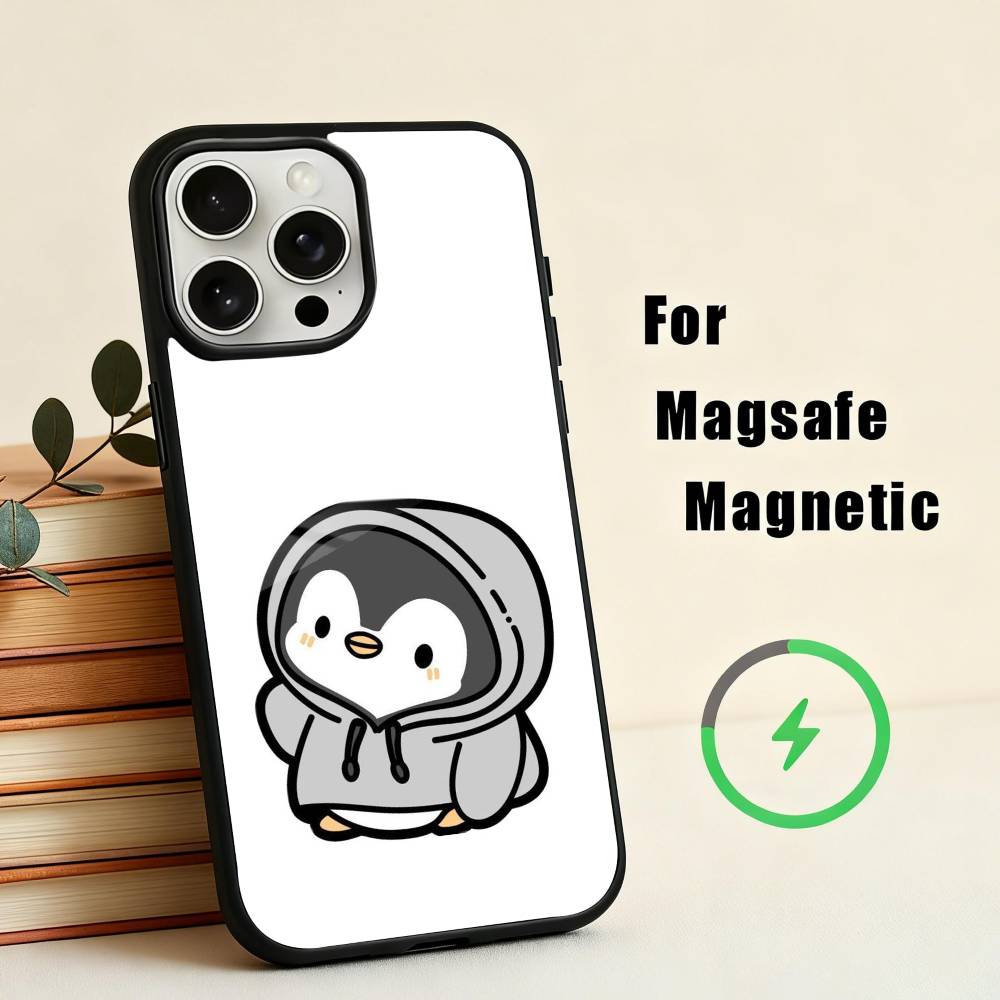 C-Cartoon-N P-Penguin Phone Case For iPhone 17,16,15,14,13,12,Plus,Pro,Max for Magsafe Magnetic Wireless Charging