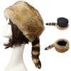 Thicken Plush Flat Top Hat for Woman Windproof Faux Furs Design Flat Top Hat Adult Teens Winter Keep Warm Mongolian Hat