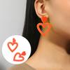 1 пара полых висячих сережек в форме сердца для женщин и девочек, модные акриловые серьги карамельного цвета, легкие серьги-капли с двойным сердцем на день Святого Валентина