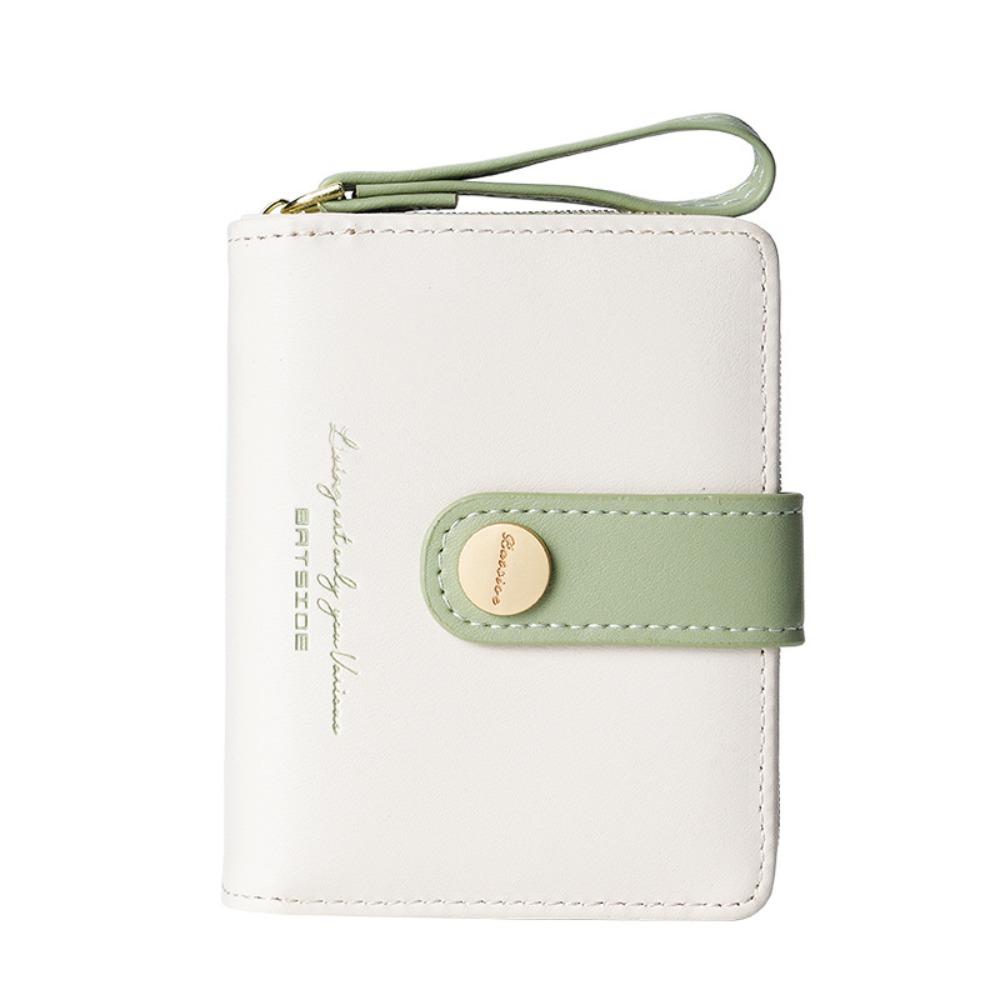 Однотонный женский кошелек, короткий кошелек из ПУ, простой женский кошелек, держатель для карт