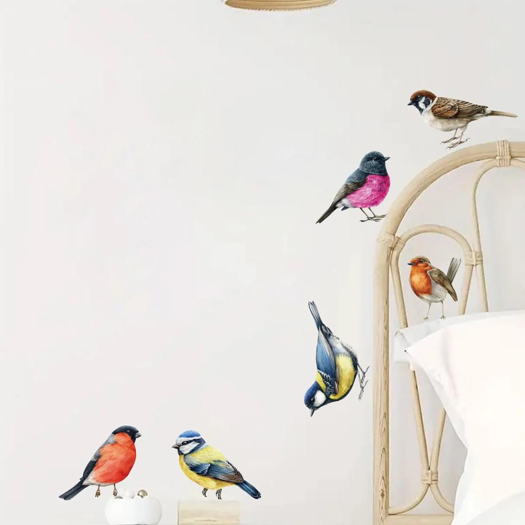 1Pc Watercolor Cute Bird Wall Stickers For Kids Room Wall Decals Living Room Furniture Children's Room Decor Bedroom Decoration