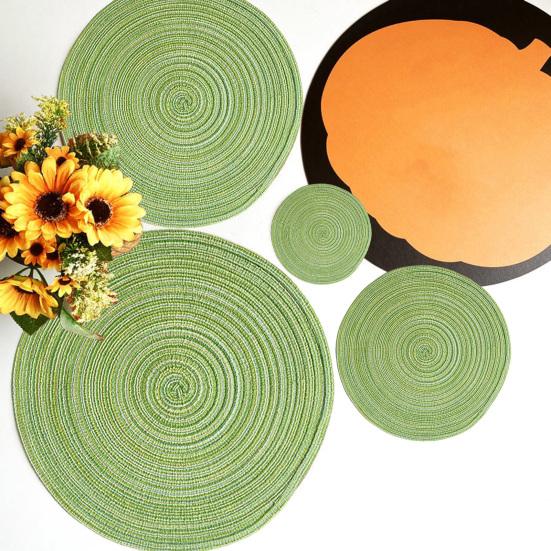 Круглый коврик для столовых приборов, современный однотонный Нескользящий стол, теплоизоляция, обеденный термостойкий защитный декоративный коврик