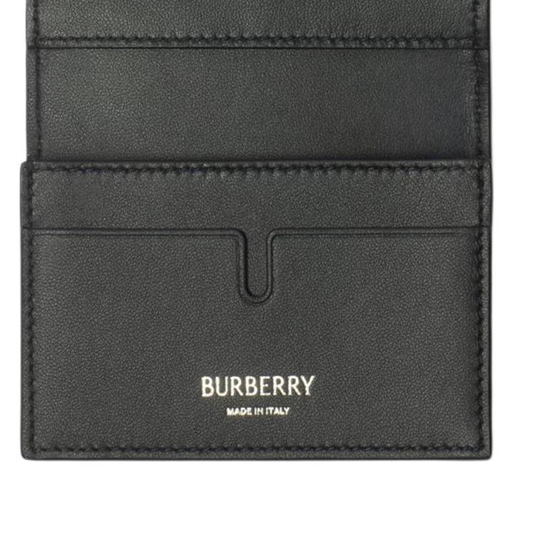 Burberry Check Ultra Thin Double Fold Design Cotton Card Holder Men Accessories Midnight-Blue 81124481