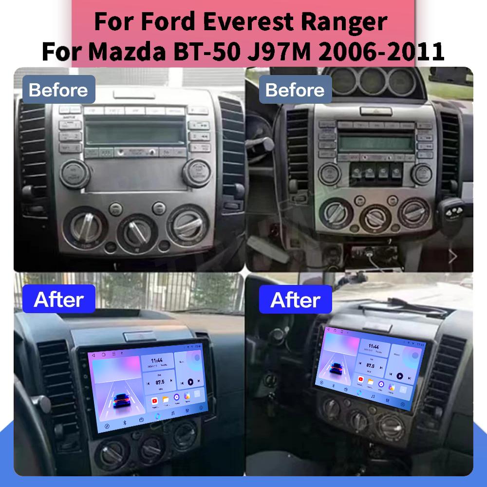 Автомобильное радио Android Auto Carplay для Ford Ranger 2007-2011, мультимедийный проигрыватель, головное устройство, стерео, GPS-навигация, BT WIFI 1+16 ГБ