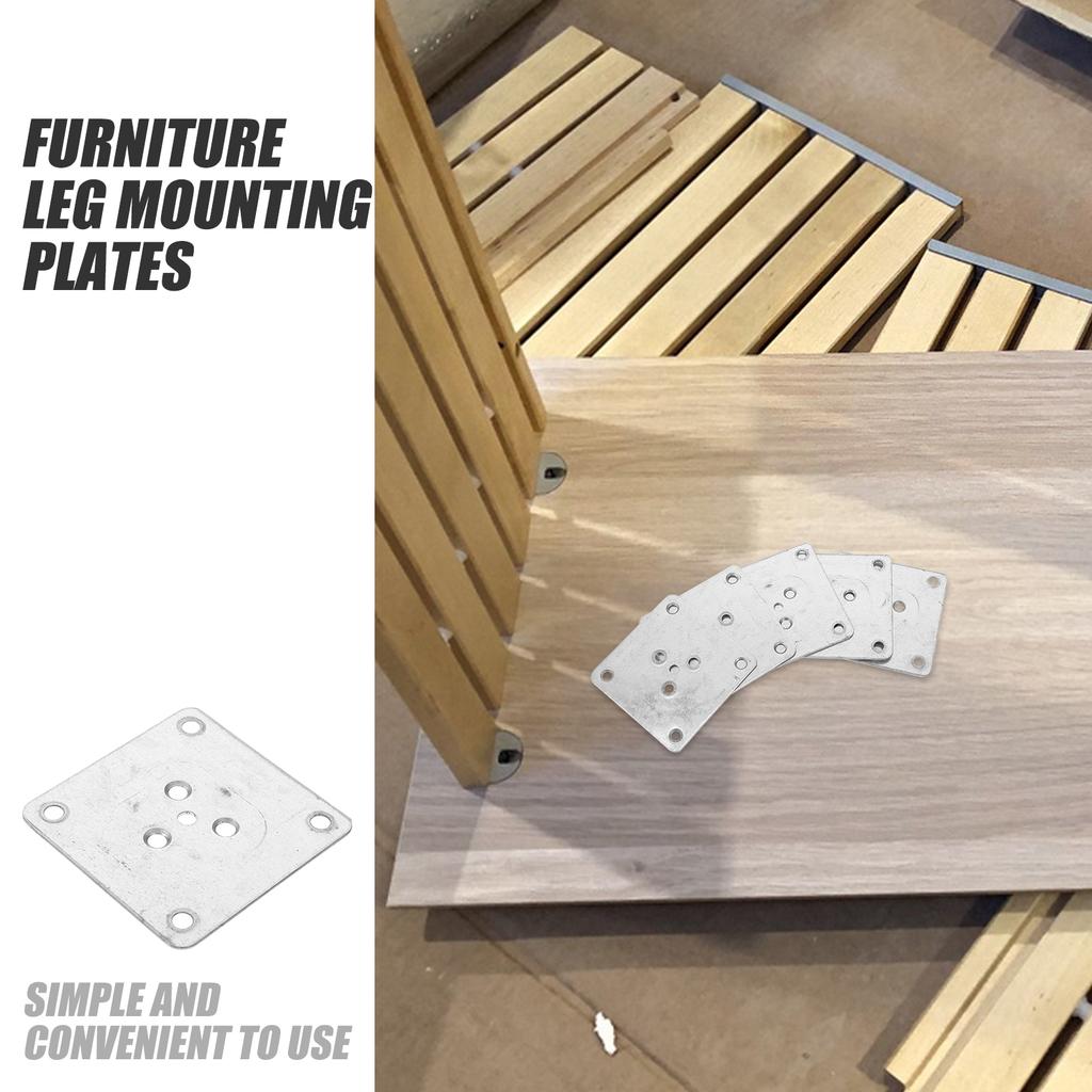 5Pcs Table Leg Brackets Flat Furniture Connecting Piece Sofa Legs Mounting Plates Heavy Duty Top Repair Brackets Table Kit Chair