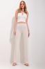 Women's Trousers New Season Fashion Cream Front Stitched Lycra Modal Palazzo Trousers