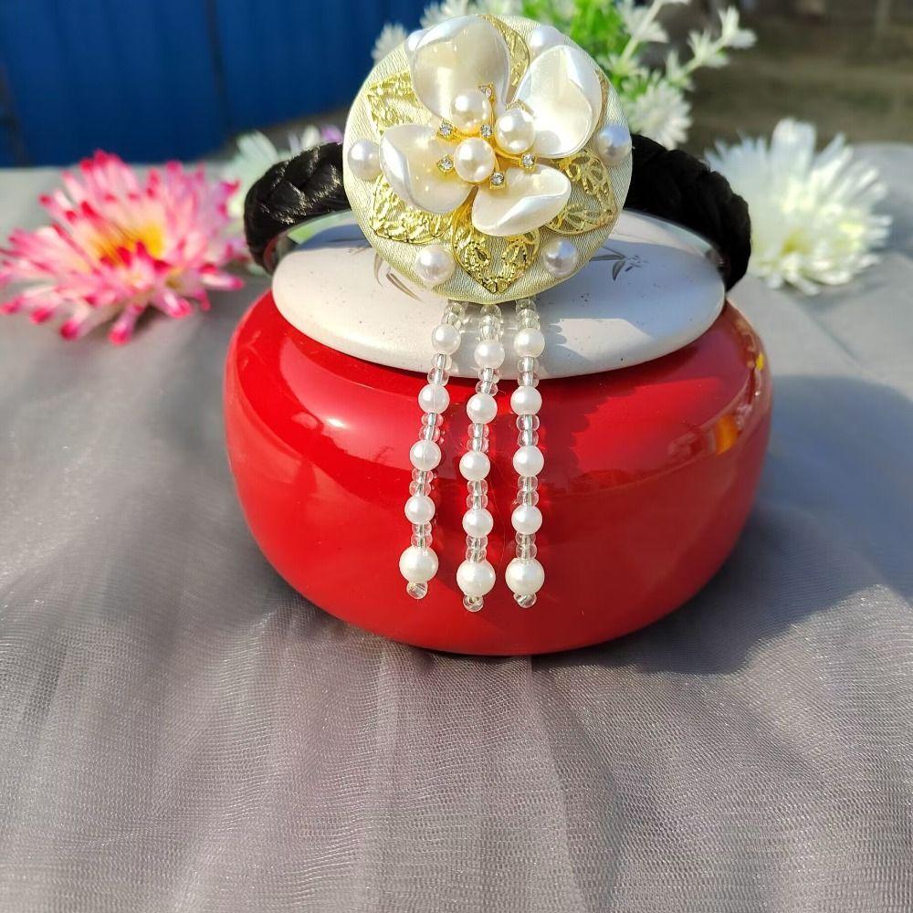 Tassels Korean Headband Pearl Stage Dance Hair Hoop Sweet Hanbok Hairband  Girl