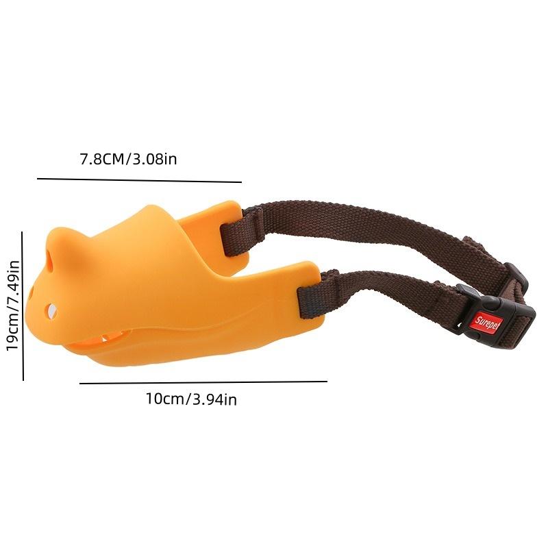 Намордник для домашних собак в форме носорога, против лая и против укусов, из чистого силикона, средство для блокировки рта для маленьких и средних собак