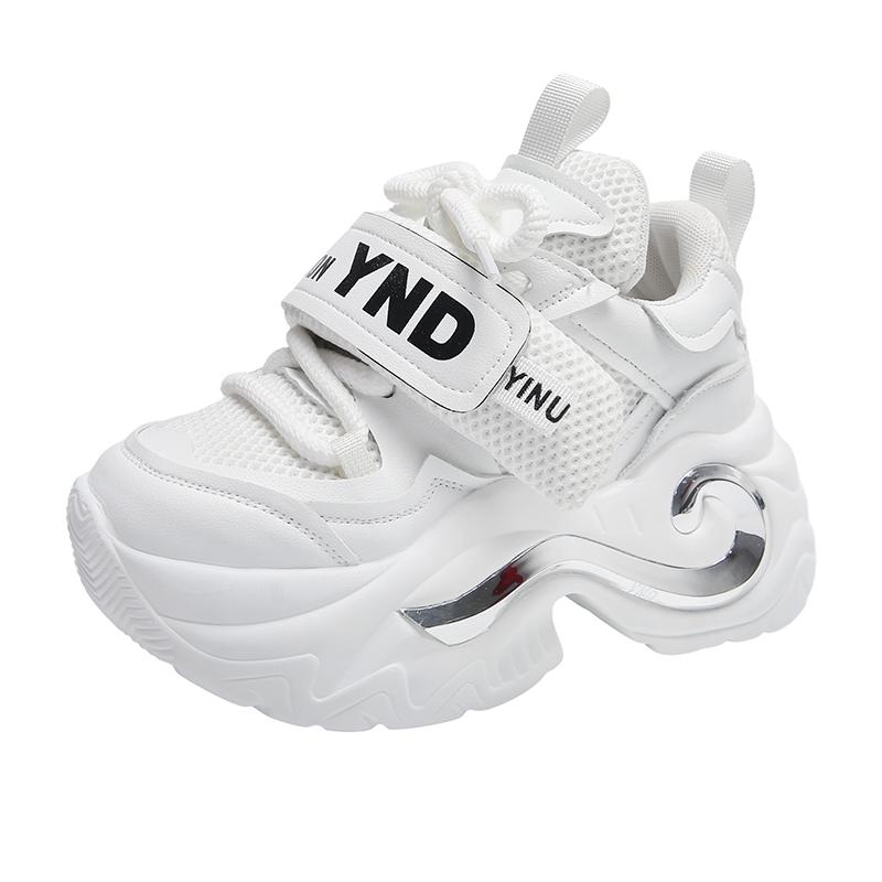 Модные летние блестящие кроссовки на массивной платформе с пайетками для женщин, дышащие, на шнуровке, увеличивающие рост, женские, модные, милые розовые кроссовки