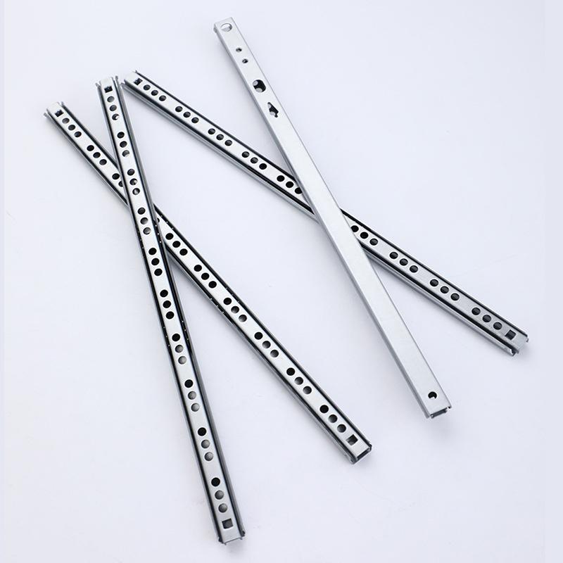2Set Smooth Glide Bearing Drawer Slides 17Mm Wide Two Way Slide Drawer Glides 8"-17" Hardware Accessories Drawer Rail