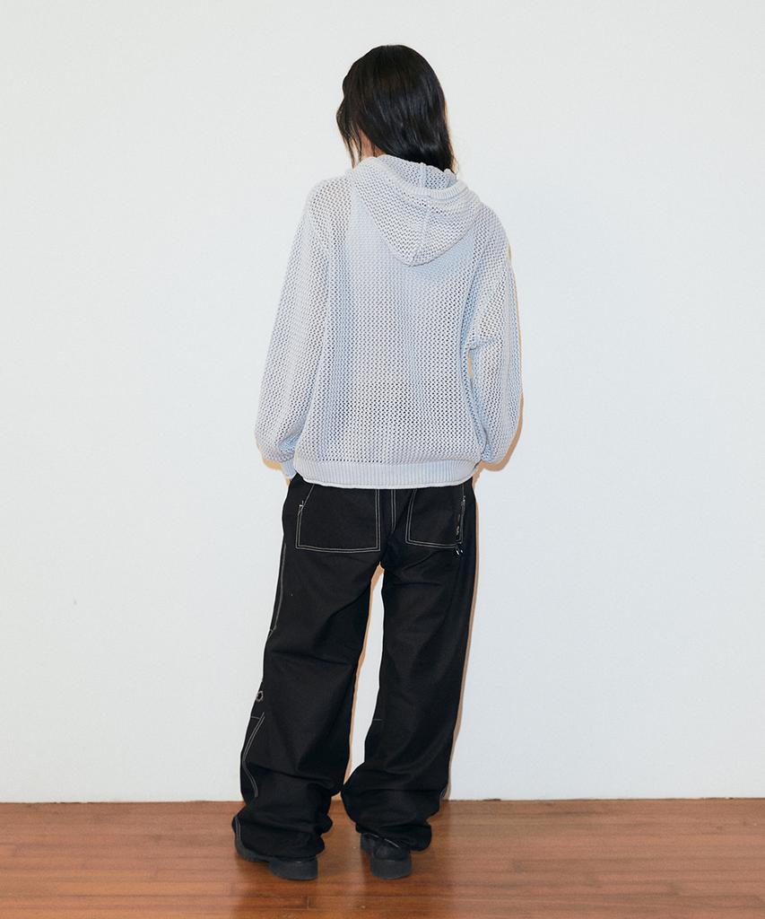 MAHAGRID Pigment Mesh Zip Up Knit Sky Blue(Mg2Gsmk687A)