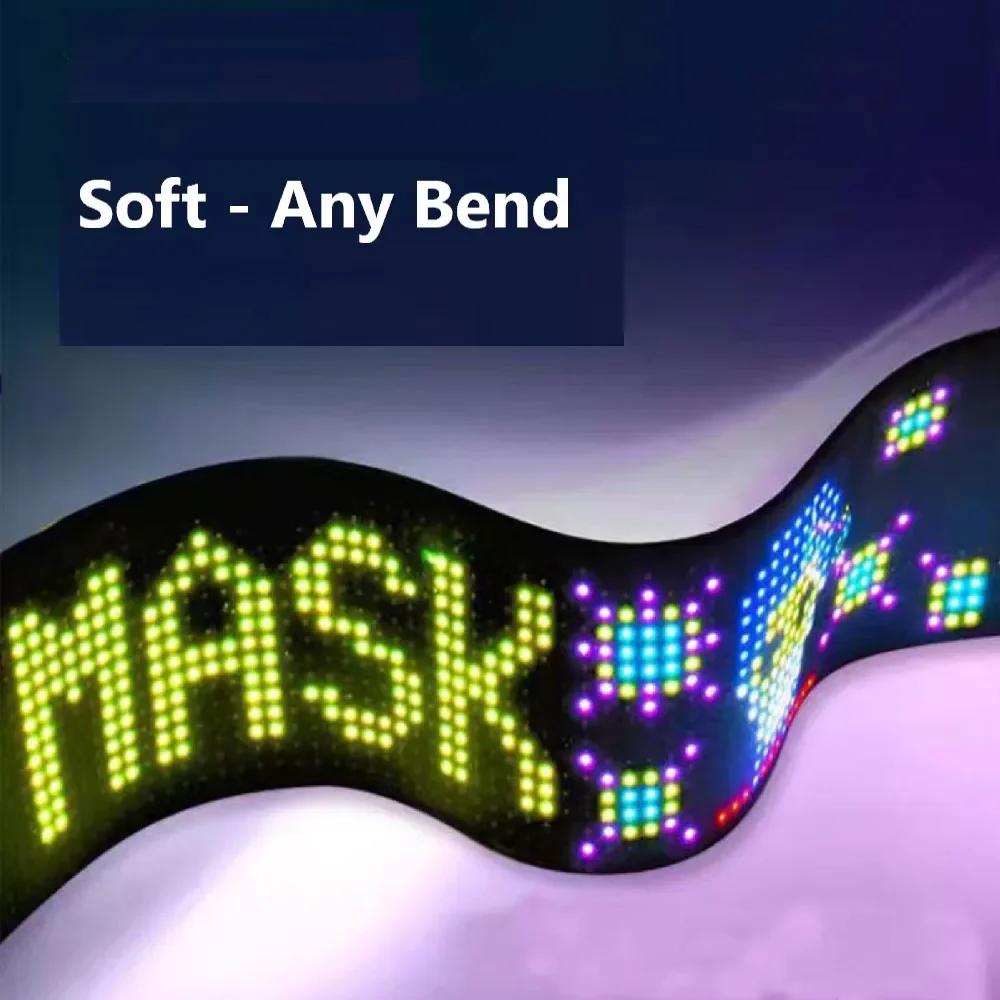 Car LED Flexible Screen USB 5V Matrix Pixel Panel RGB Pattern Graffiti Scrolling Text Animation Display Car Shop with APP.