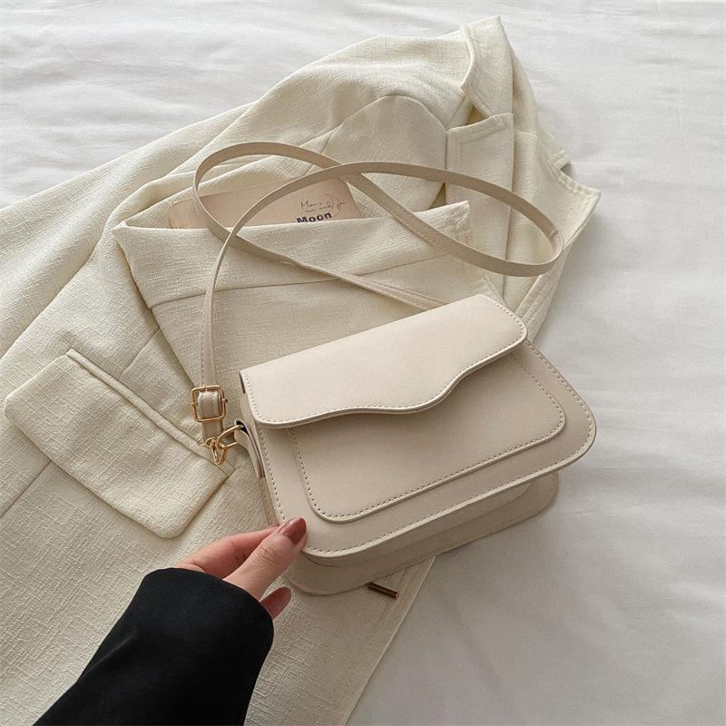 Однотонная текстура простая сумка-мессенджер через плечо женская весенняя универсальная маленькая квадратная сумка в иностранном стиле