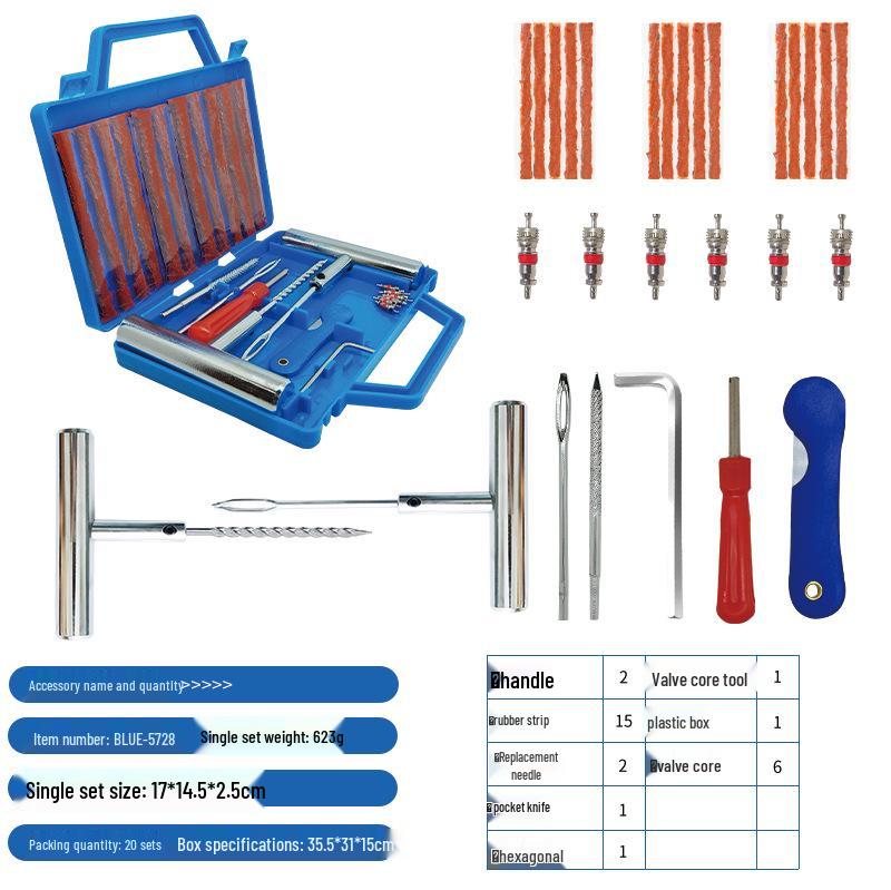 Motorcycle & Car Vacuum Tire Repair Tool Kit
