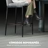 Set Of 2 High Bar Stools With Velvet Upholstery And Steel Legs For Kitchen Dining Bar 41x52x97 Cm Gray
