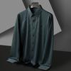 Мужская рубашка с длинным рукавом, мужская осенняя модная корейская версия, повседневная универсальная бесшовная эластичная рубашка среднего возраста для мужчин