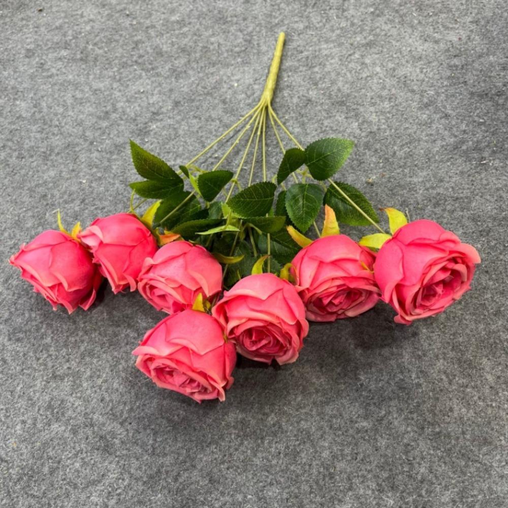 7 Heads Real Happy Imperial Rose Flower Mini 9 Colors Valentine's Day Flowers Photography Photo Gift Rose Flowers Decorative
