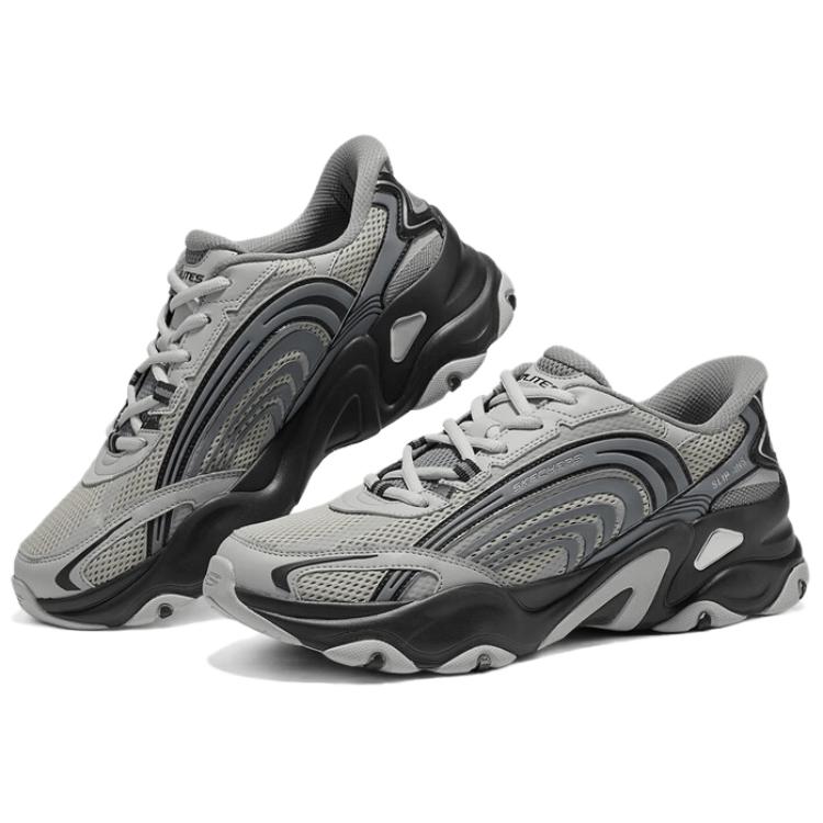 Skechers Panda 5.0 Сетчатые TPU Удобные Универсальные Износостойкие Низкие Папины Кроссовки Мужские кроссовки Серый 232424-GYBK