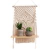 Floating Shelf with Nordic Style Lanyard Handmade Cotton Rope Bohemian Macrame Wall Hanging Shelf Indoor Decoration