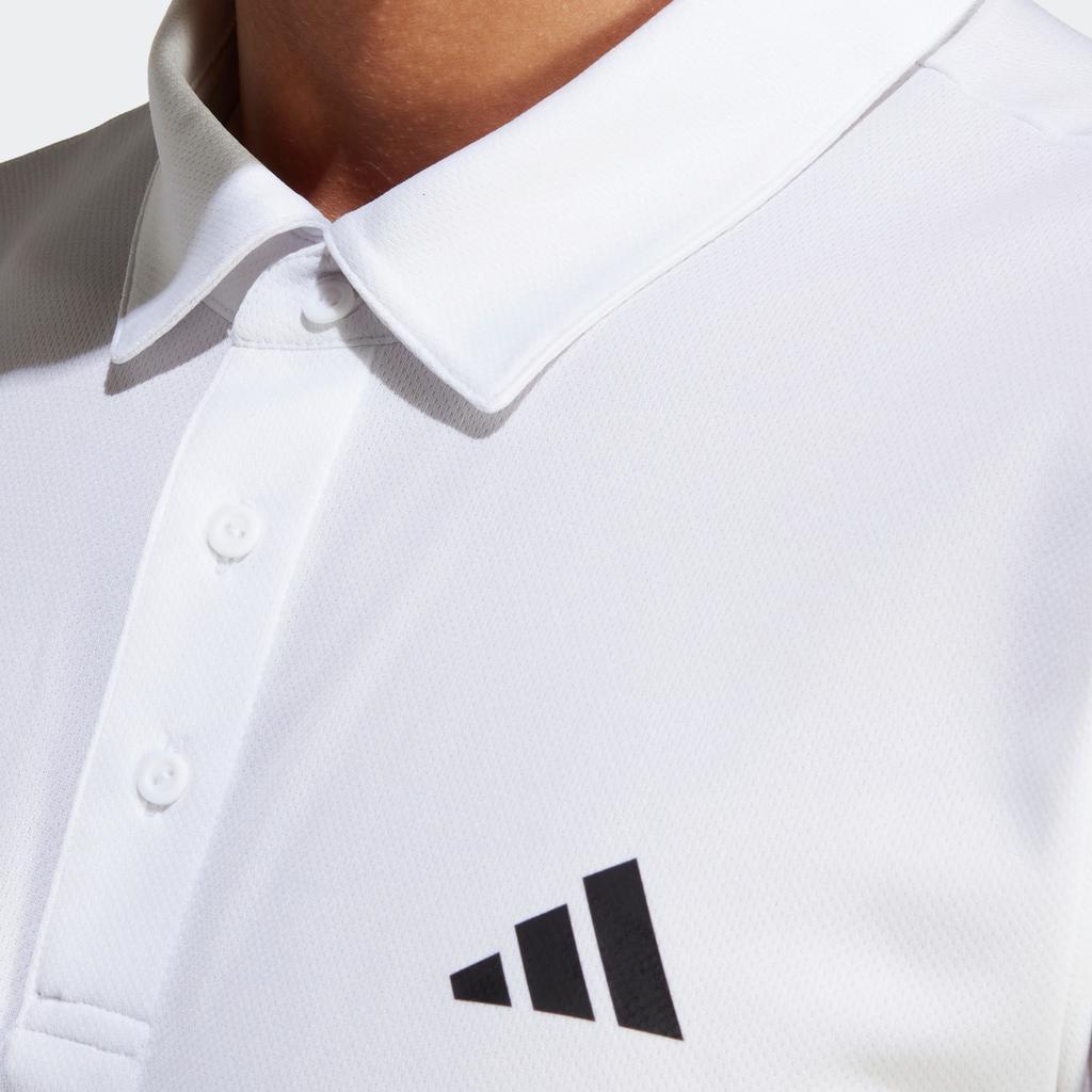 adidas Теннисная тканевая рубашка-поло с однотонным логотипом для мужчин, белая HR8729