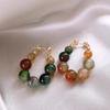 Vintage Colorful Natural Stone Beaded Earrings